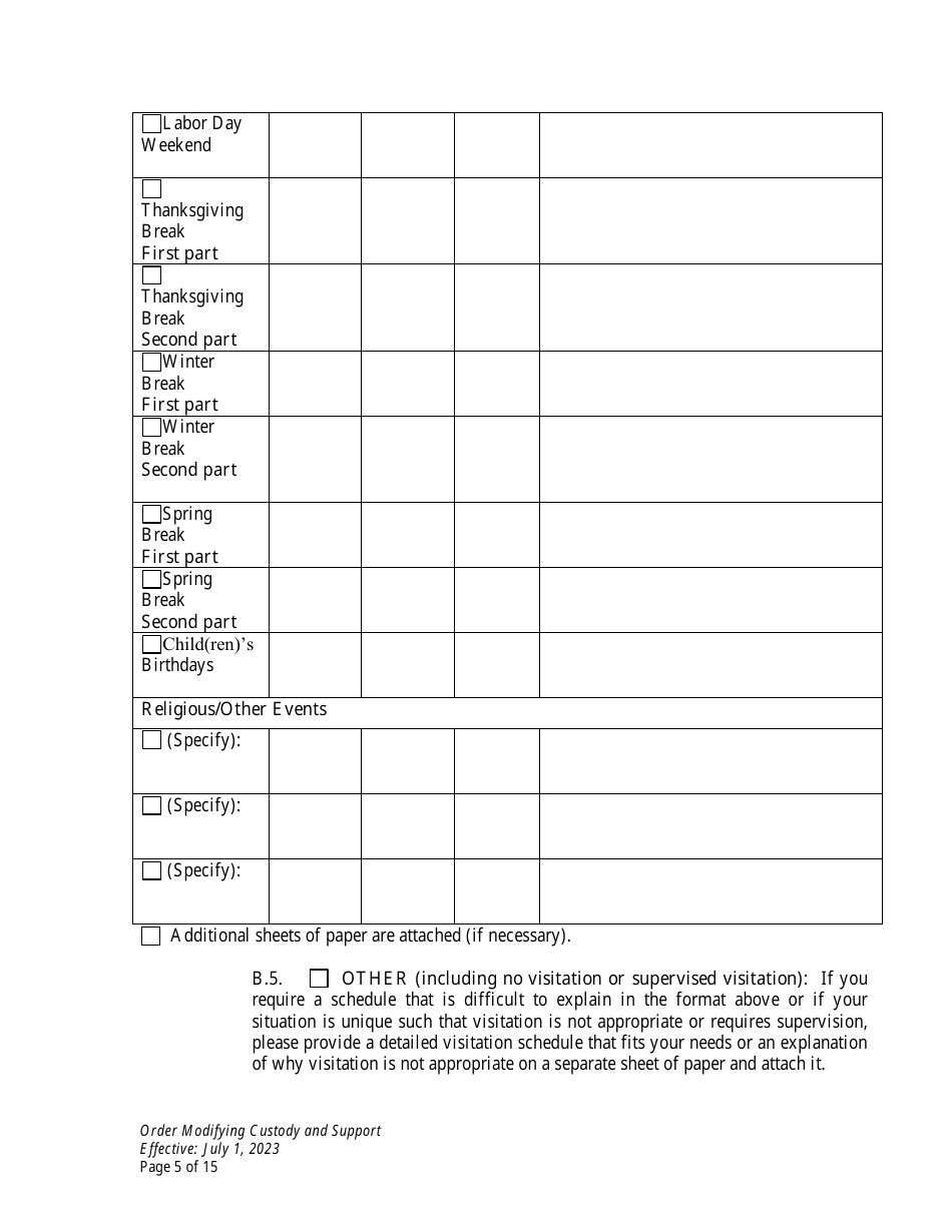 Order Modifying Custody and Support - Wyoming, Page 5