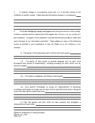 Affidavit for Modification of Custody and Support Without Appearance of Parties - Wyoming, Page 2