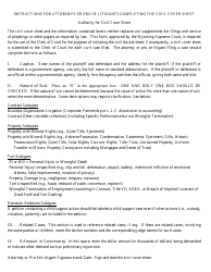 Civil Cover Sheet - Establishment of Custody, Visitation and Child Support - Petitioner - Wyoming, Page 2