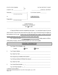 Document preview: Confidential Financial Affidavit - Wyoming