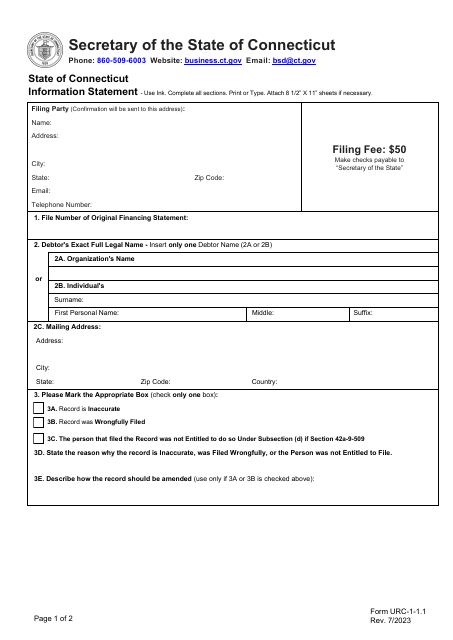Form URC-1-1.1  Printable Pdf