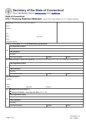 Form UCC-1AD (UO-1-1.1) Financing Statement Addendum - Connecticut