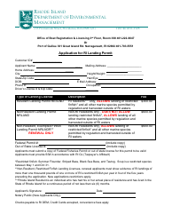Application for Ri Landing Permit - Rhode Island