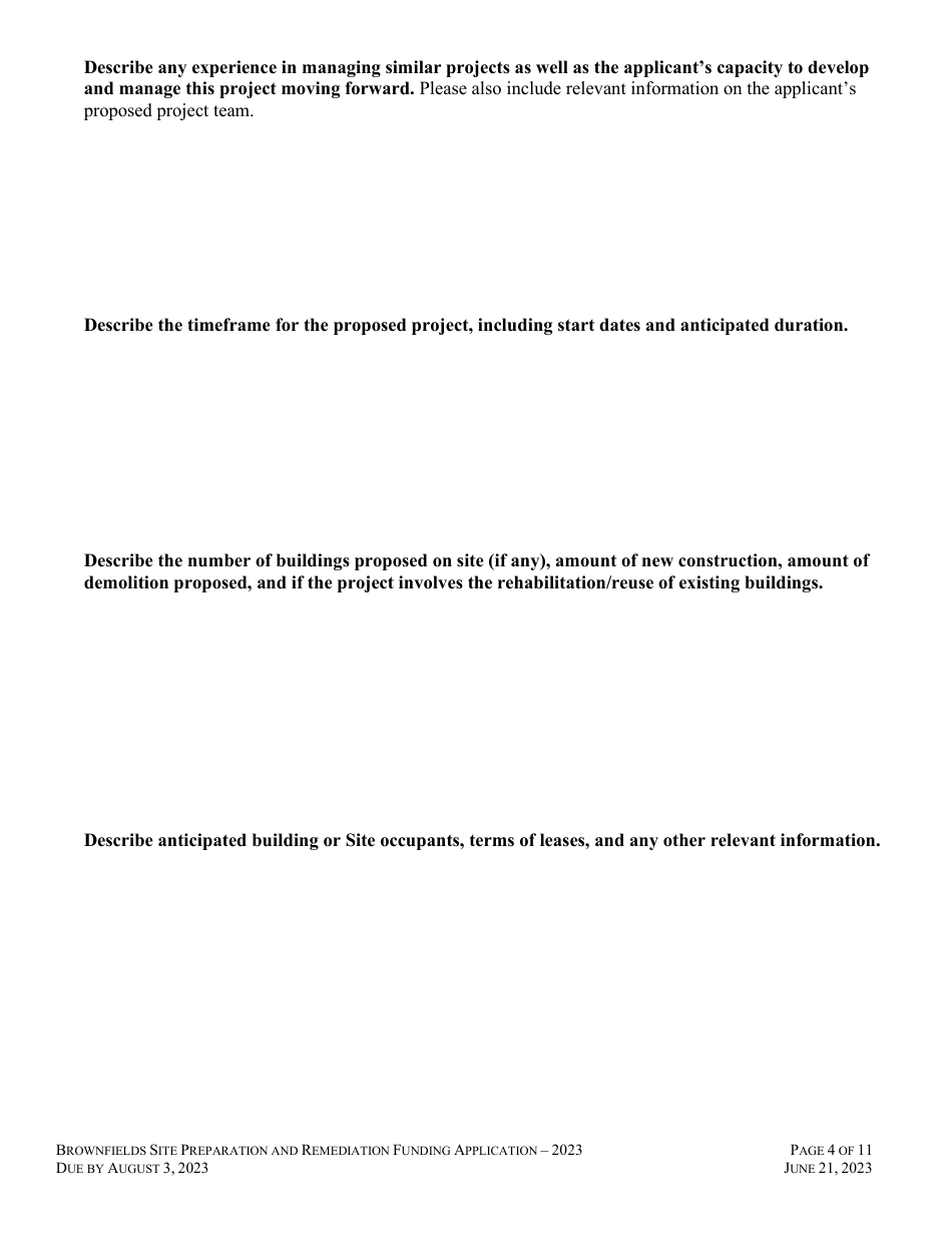 Brownfields Site Preparation and Remediation Funding Application - Rhode Island, Page 4