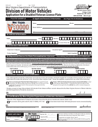 Form DMV-48-D Application for a Disabled Veteran License Plate - West Virginia