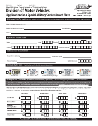 Document preview: Form DMV-48-SA Application for a Special Military Service Award Plate - West Virginia