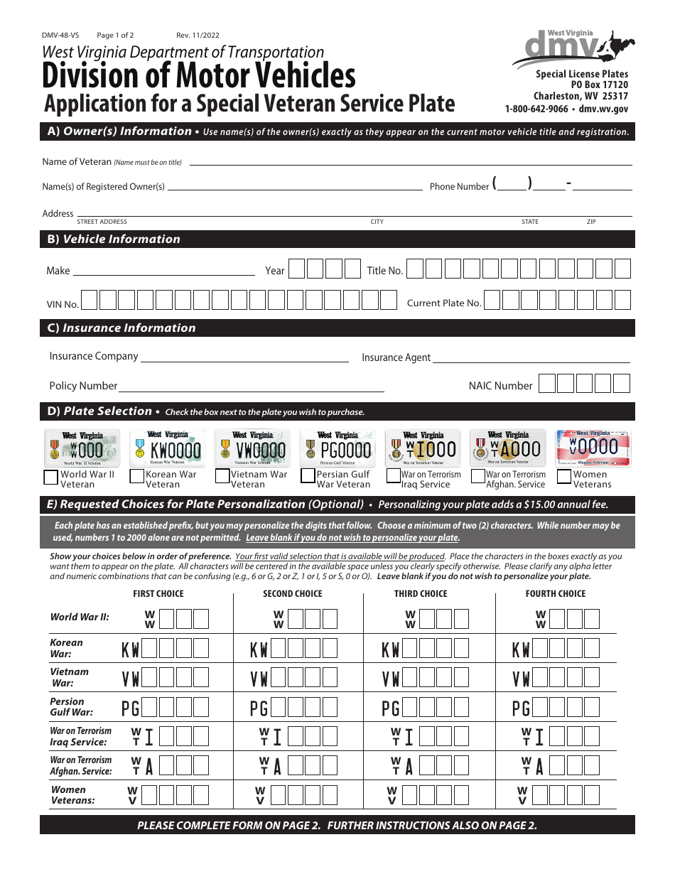 Form Dmv 48 Vs Fill Out Sign Online And Download Fillable Pdf West