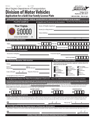 Document preview: Form DMV-48-L Application for a Gold Star Family License Plate - West Virginia