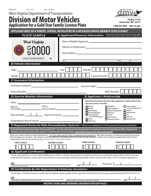 Form DMV-48-L  Printable Pdf