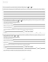 Form DMV-126-F-DS Motor Vehicle Rental Agency Certificate - West Virginia, Page 2