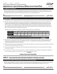 Form DMV-48-HA Application for a Special Honorary Military Service Award Plate - West Virginia, Page 2