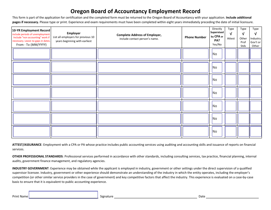 CPA Reciprocity Application - Oregon, Page 3
