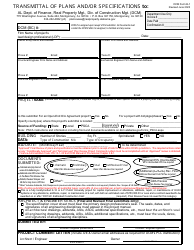 Document preview: DCM Form B-1 Transmittal of Plans and/or Specifications - Alabama