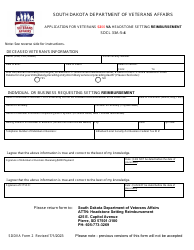 Document preview: SDDVA Form 2 Application for Veterans $200 VA Headstone Setting Reimbursement - South Dakota