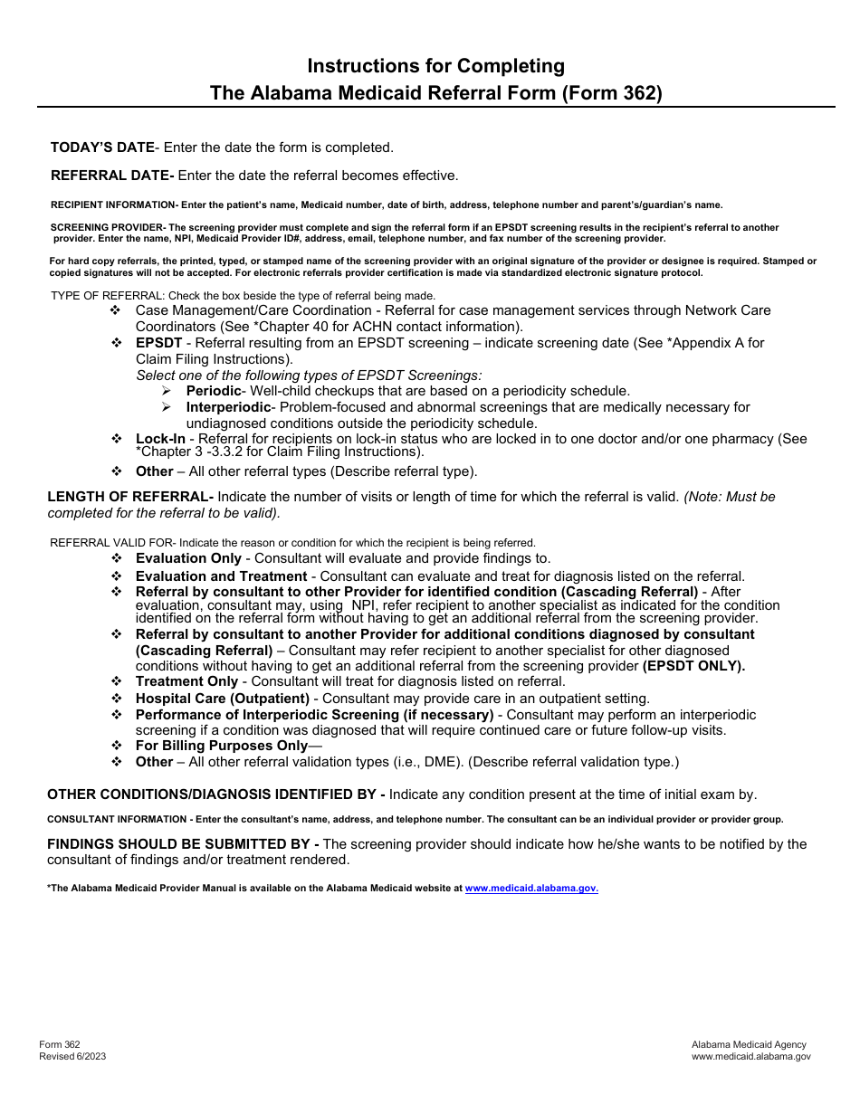 Form 362 Fill Out Sign Online And Download Fillable Pdf Alabama Templateroller