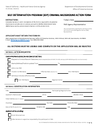 Document preview: Form DS229 Self-determination Program (Sdp) Criminal Background Action Form - California