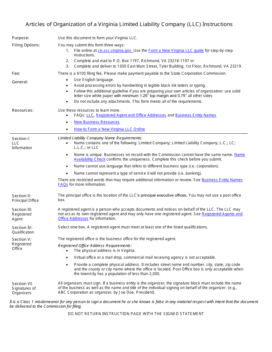 Form LLC1011 Download Printable PDF or Fill Online Articles of ...
