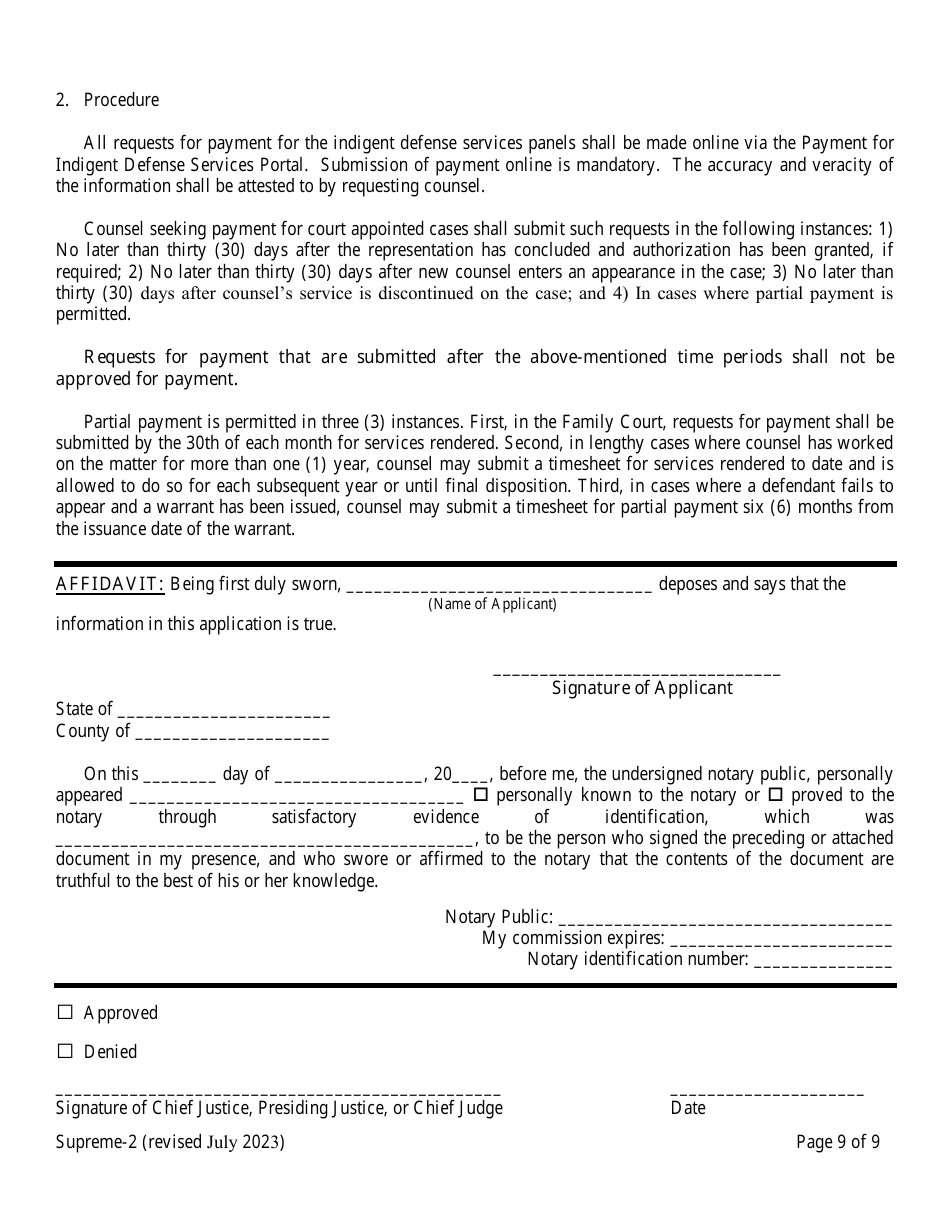 Form Supreme-2 Application for Court Appointment Certification - Rhode Island, Page 9