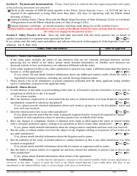 Application for Limited Liability Entity License - Rhode Island, Page 2