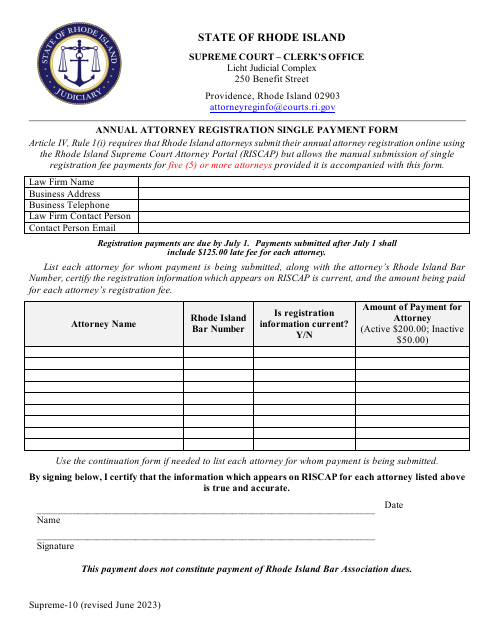 Form Supreme-10  Printable Pdf