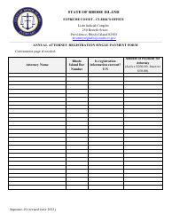 Form Supreme-10 Annual Attorney Registration Single Payment Form - Rhode Island, Page 2
