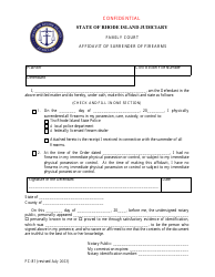 Document preview: Form FC-81 Affidavit of Surrender of Firearms - Rhode Island