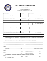 Document preview: Form FC-47 Adoption Petition (A Child Under Eighteen (18) Years of Age) - Rhode Island