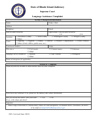 Form OCI-3 Language Assistance Complaint - Rhode Island, Page 2