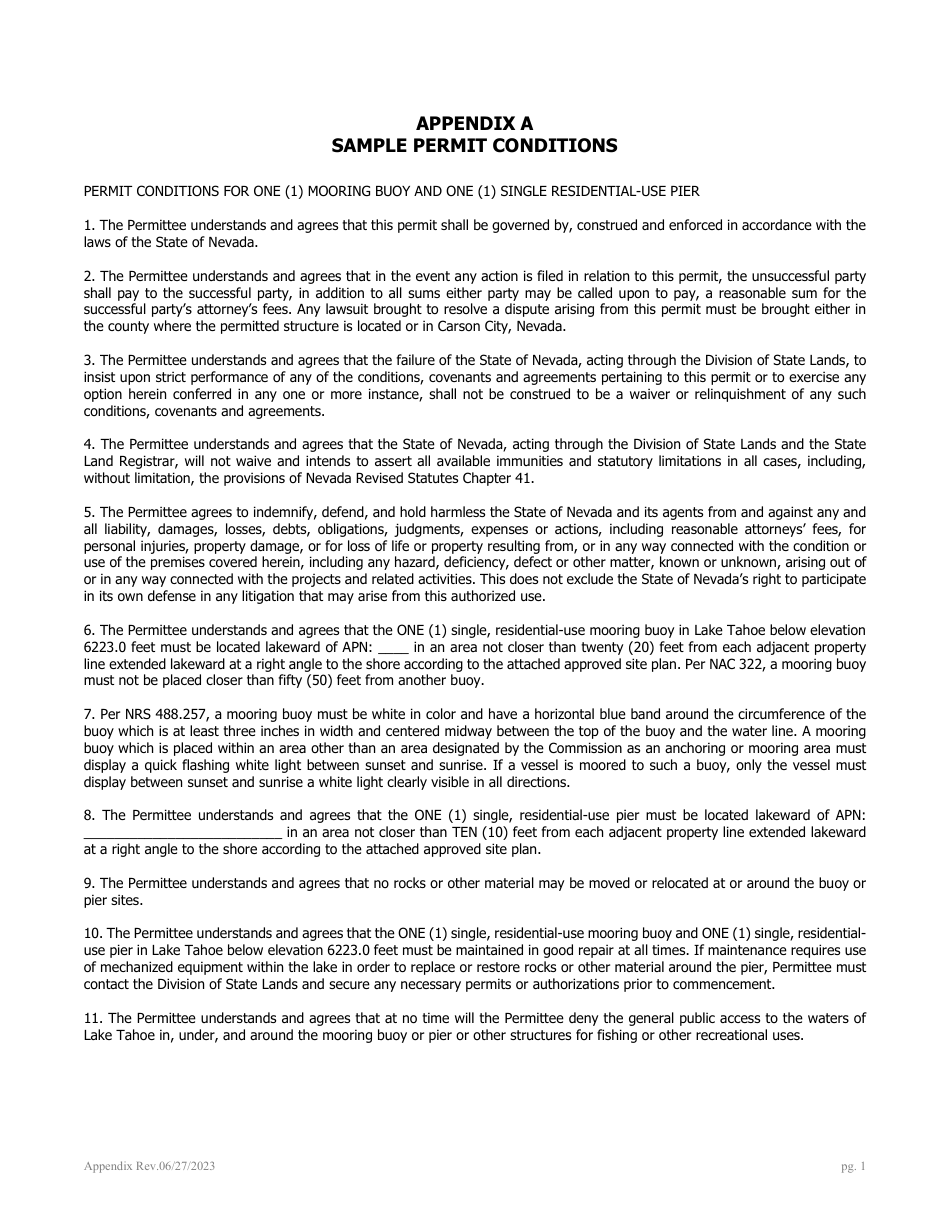 Application for Authorization to Use State-Owned Submerged Lands at Lake Tahoe - Nevada, Page 11