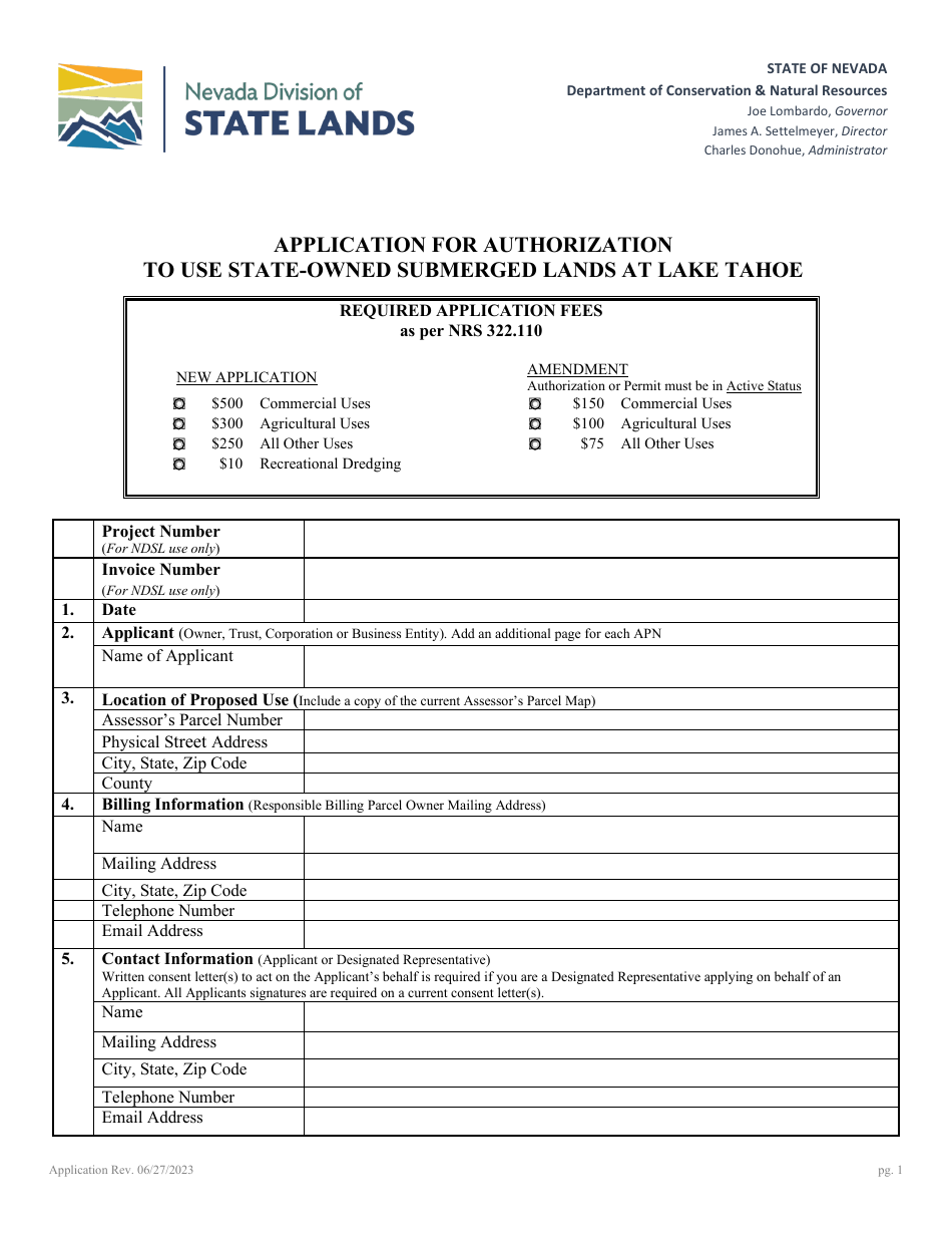 Application for Authorization to Use State-Owned Submerged Lands at Lake Tahoe - Nevada, Page 5