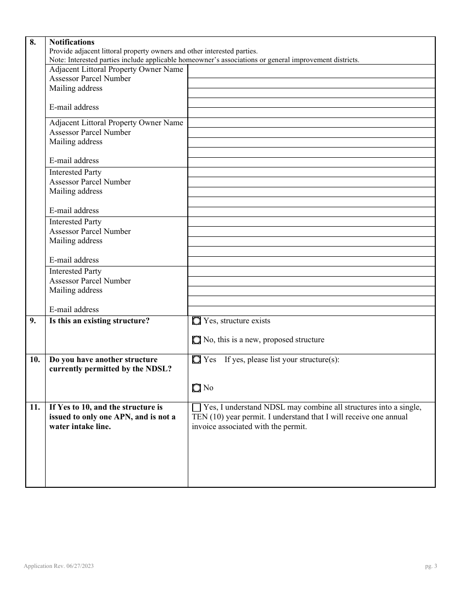 Application for Authorization to Use State-Owned Submerged Lands at Lake Tahoe - Nevada, Page 7
