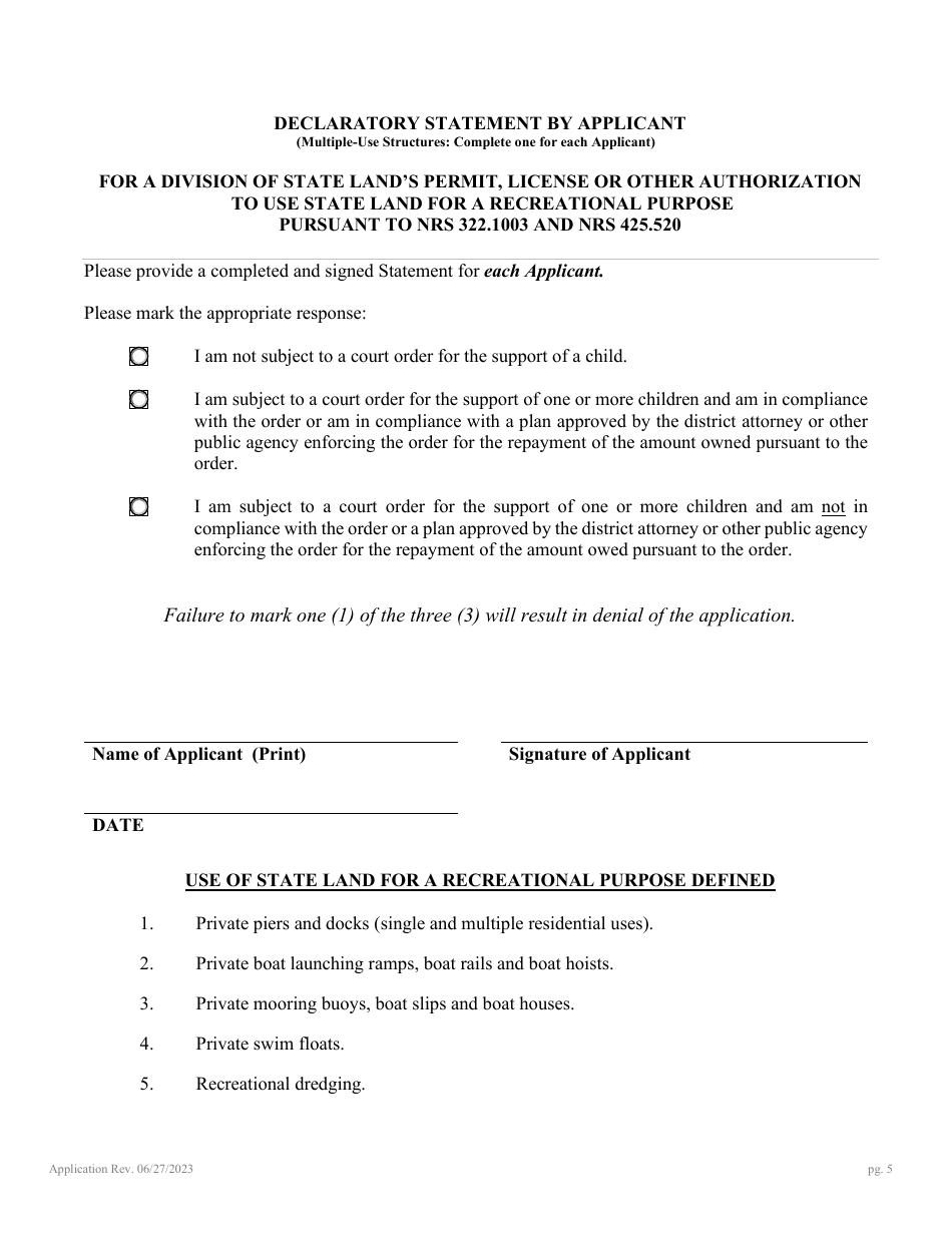 Application for Authorization to Use State-Owned Submerged Lands at Lake Tahoe - Nevada, Page 9