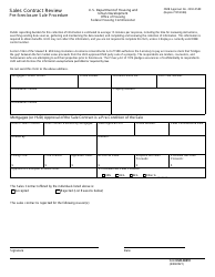 Document preview: Form HUD-90051 Sales Contract Review Pre-foreclosure Sale Procedure