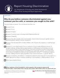 Document preview: Form HUD-903.1 Housing Discrimination Report
