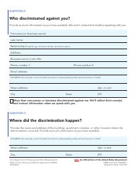 Form HUD-903.1 Housing Discrimination Report, Page 2