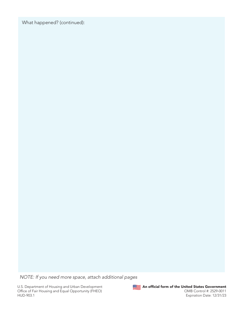 Form HUD-903.1 Housing Discrimination Report, Page 4