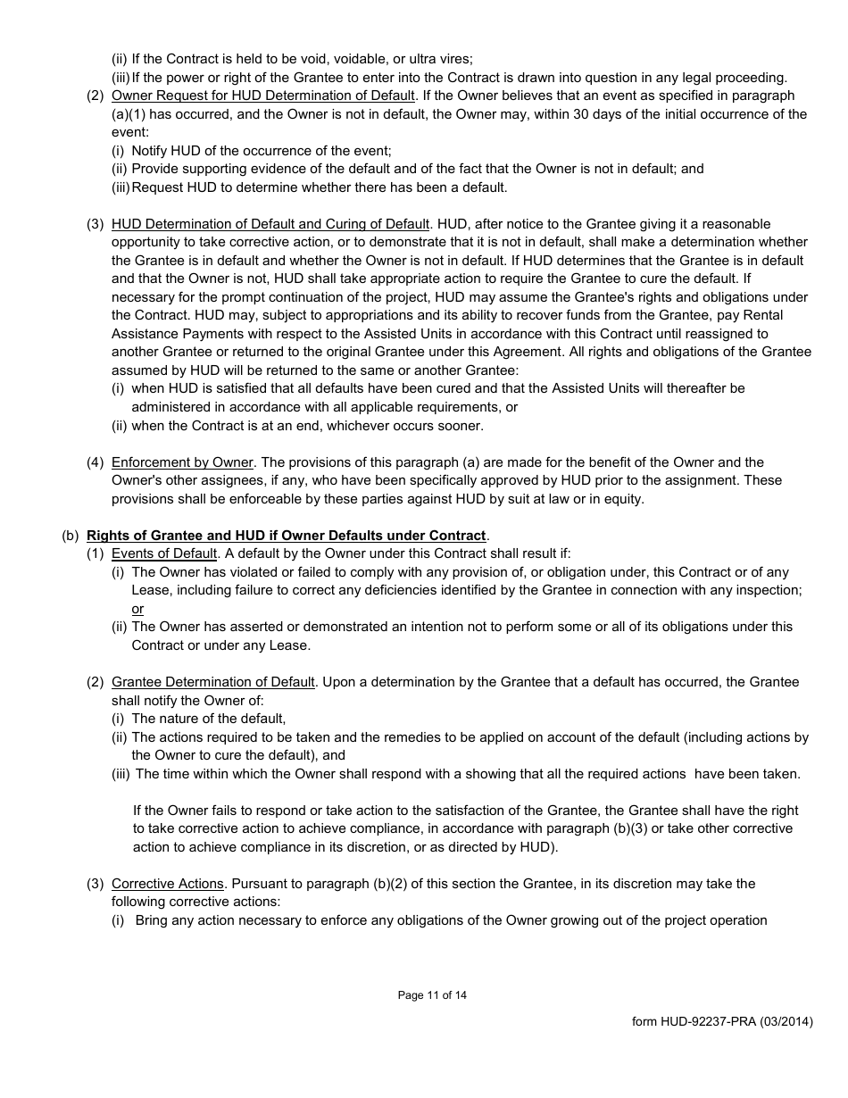 Form HUD-92237-PRA Exhibit 9 Part II of the Rental Assistance Contract, Page 11
