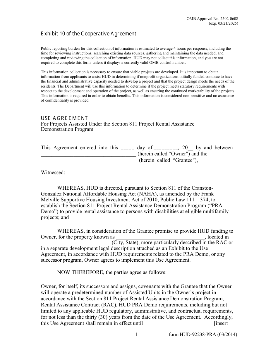 hud assignment of use agreement