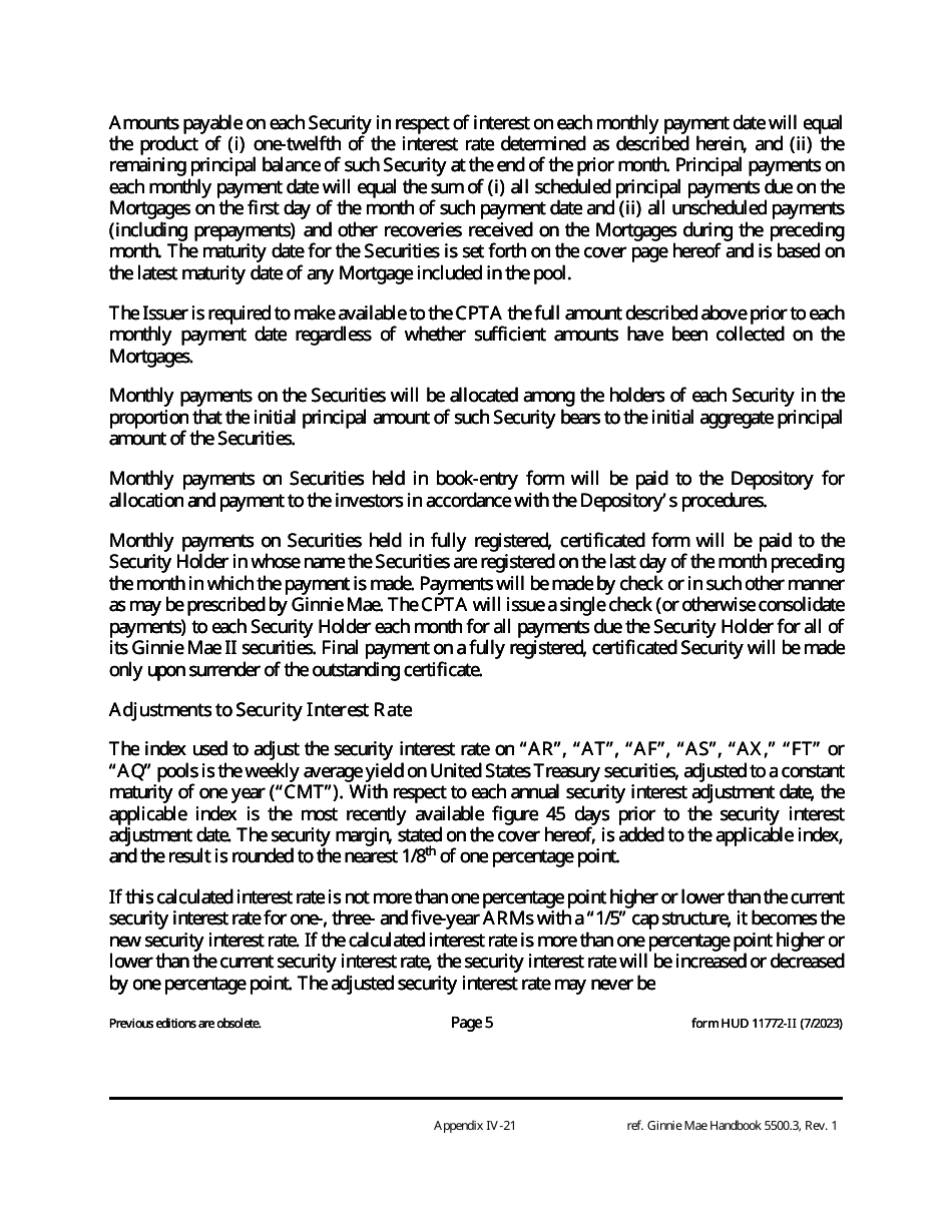Form HUD-11772-II Prospectus Ginnie Mae II Adjustable Rate Mortgages, Page 6