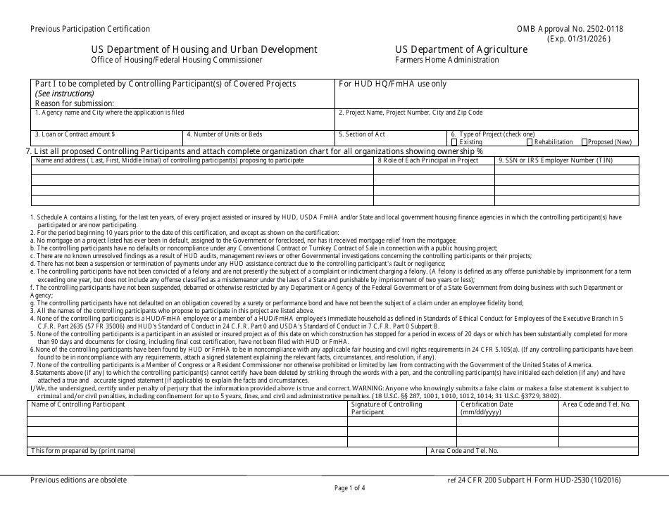 Form Hud 2530 Fill Out Sign Online And Download Fillable Pdf Templateroller 9249