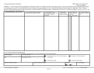 Form HUD-2530 Previous Participation Certification, Page 2