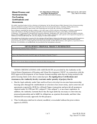 Document preview: Form HUD-50160 Mixed-Finance and Homeownership Pre-funding Certifications and Assurances