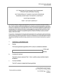 Document preview: HUD Form 52530B Housing Assistance Payments Contract Existing Housing - Part 1 of Hap Contract - Section 8 Project-Based Voucher Program