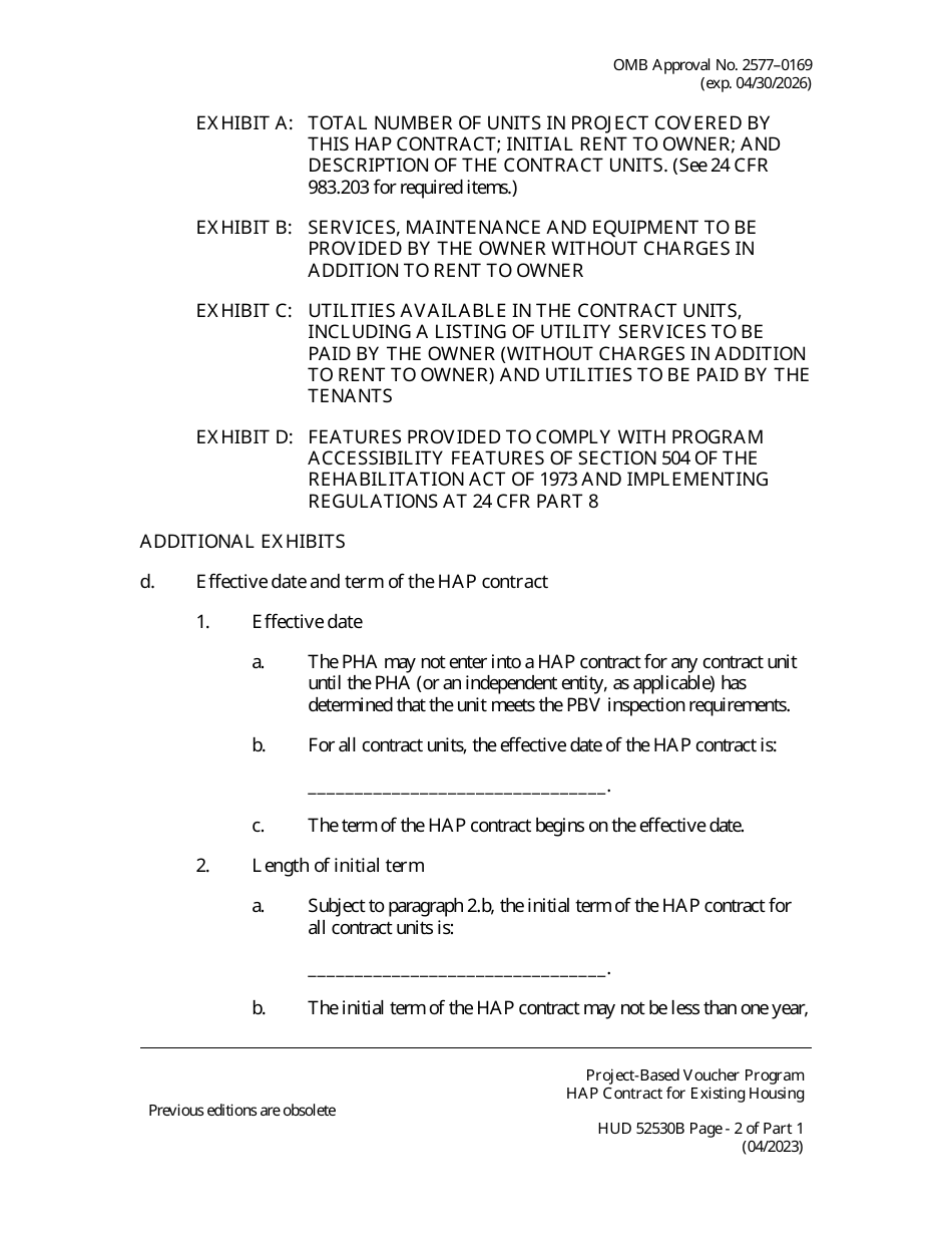 HUD Form 52530B Fill Out, Sign Online and Download Fillable PDF