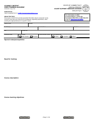 Form JD-ES-355 Course Content - Cssd Training Academy - Connecticut