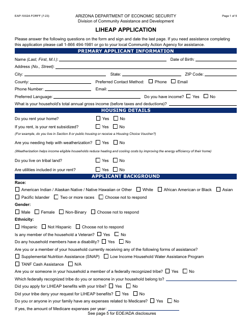 Form Eap 1002a Fill Out Sign Online And Download Fillable Pdf Arizona Templateroller 9334