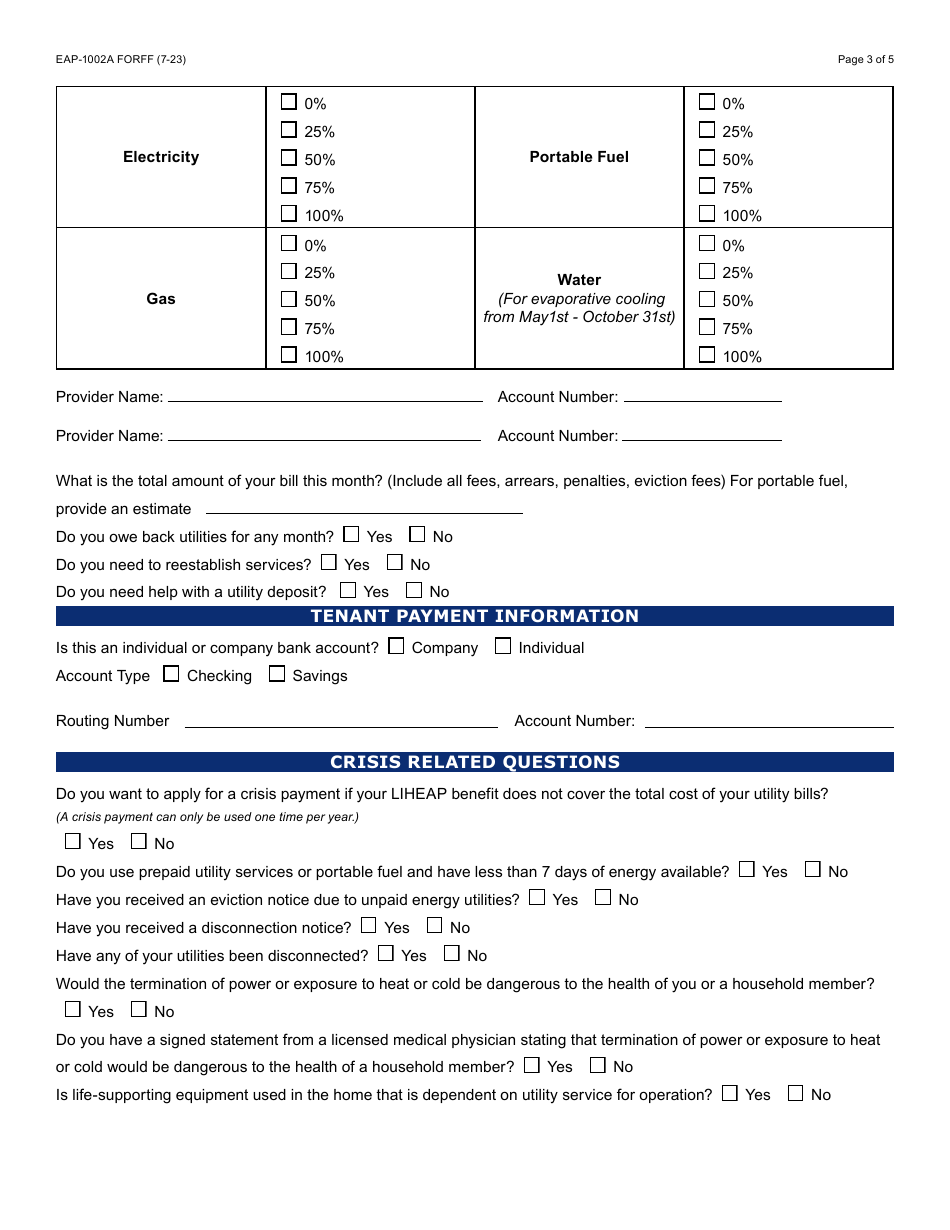 Form EAP-1002A Liheap Application - Arizona, Page 3