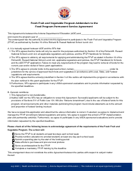 Document preview: Fresh Fruit and Vegetable Program Addendum to the Food Program Permanent Service Agreement - Arizona