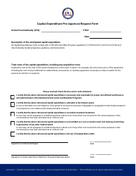 Document preview: Capital Expenditure Pre-approval Request Form - Arizona
