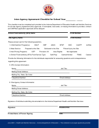 Document preview: Inter-Agency Agreement Checklist - Arizona